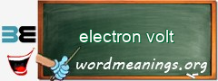 WordMeaning blackboard for electron volt